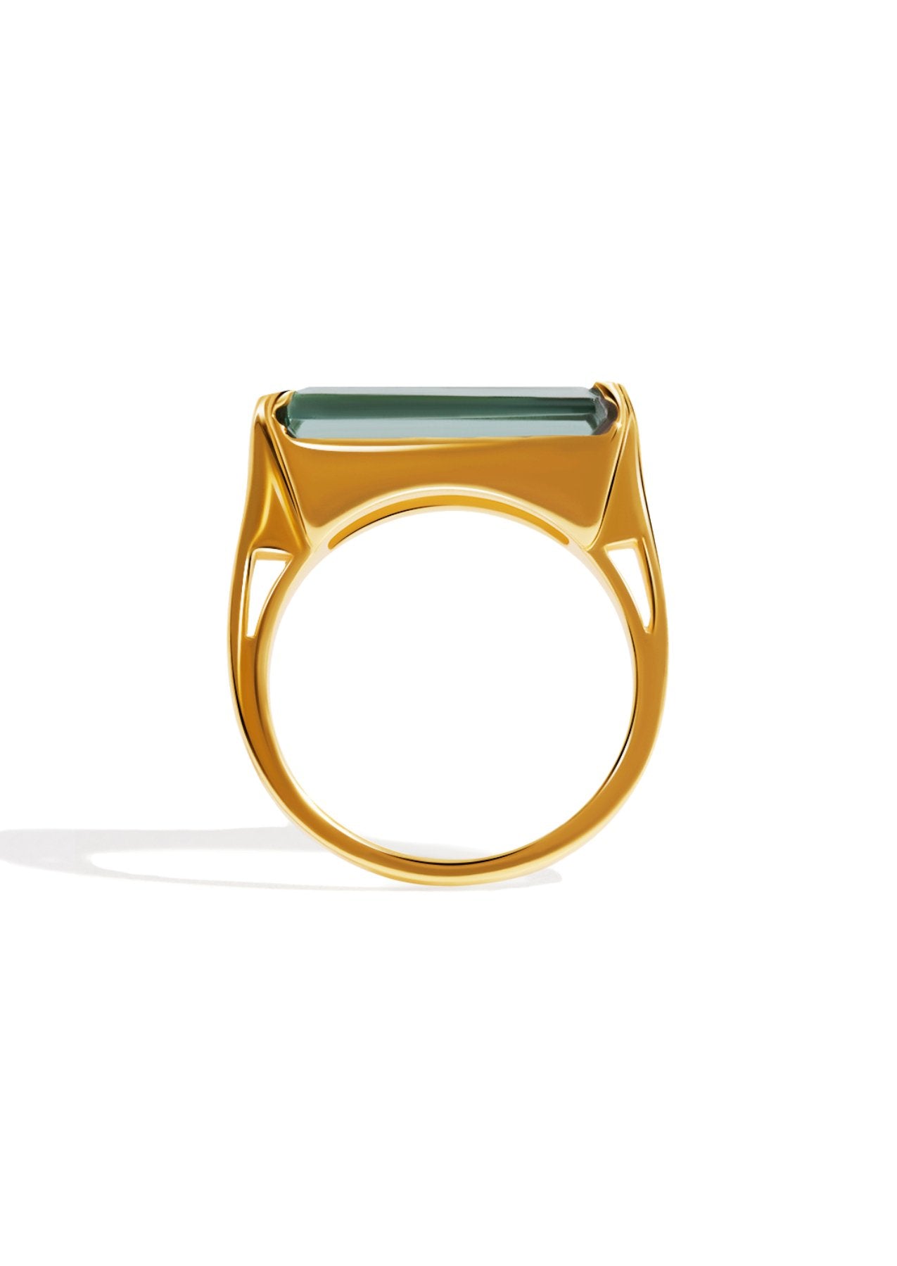 The Pomona Green Tourmaline 18ct Gold Vermeil Signet Ring - Molten Store