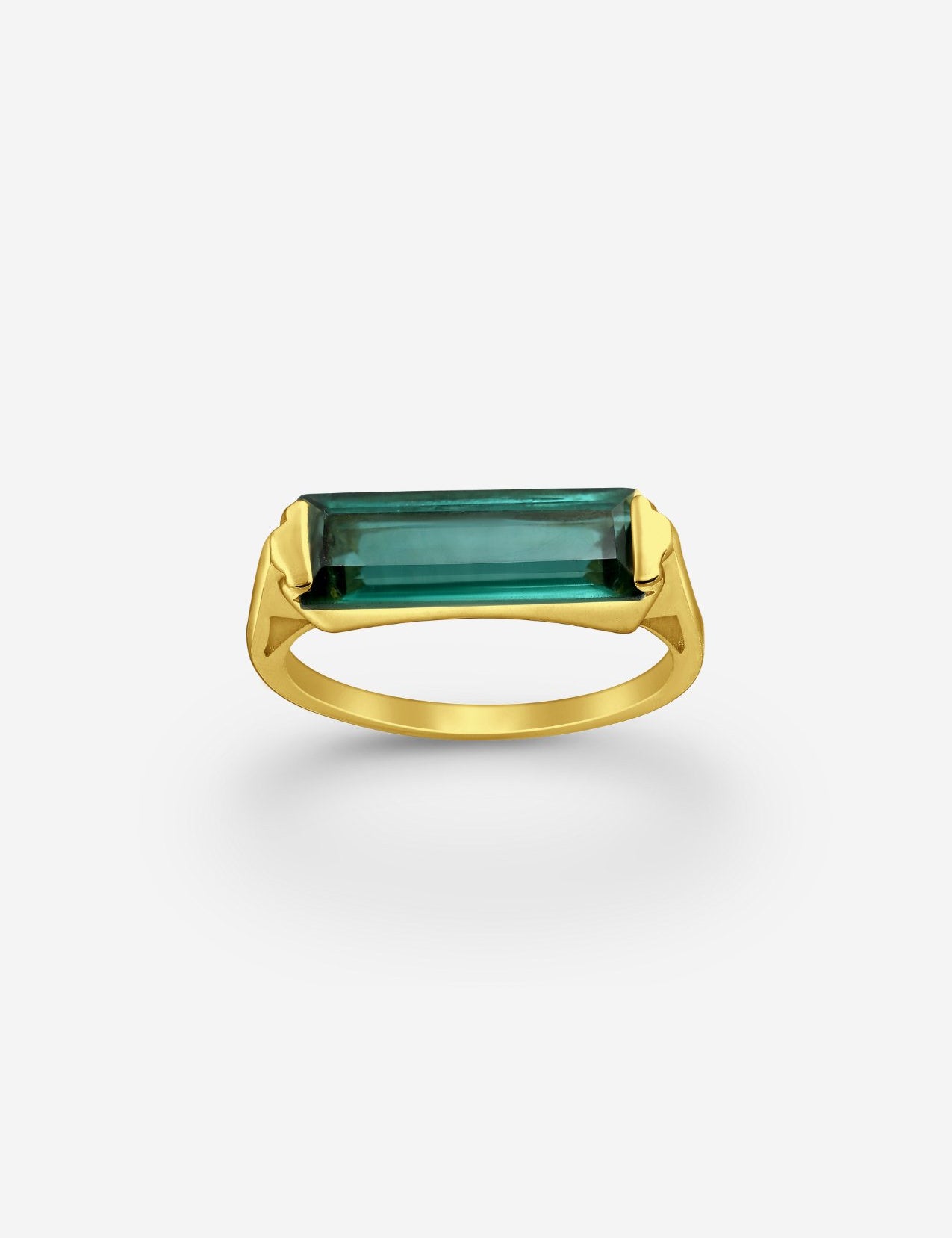 The Pomona Green Tourmaline 18ct Gold Vermeil Signet Ring - Molten Store