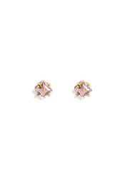 The Poppy Pink Morganite 9ct Solid Gold Stud Earrings - Molten Store