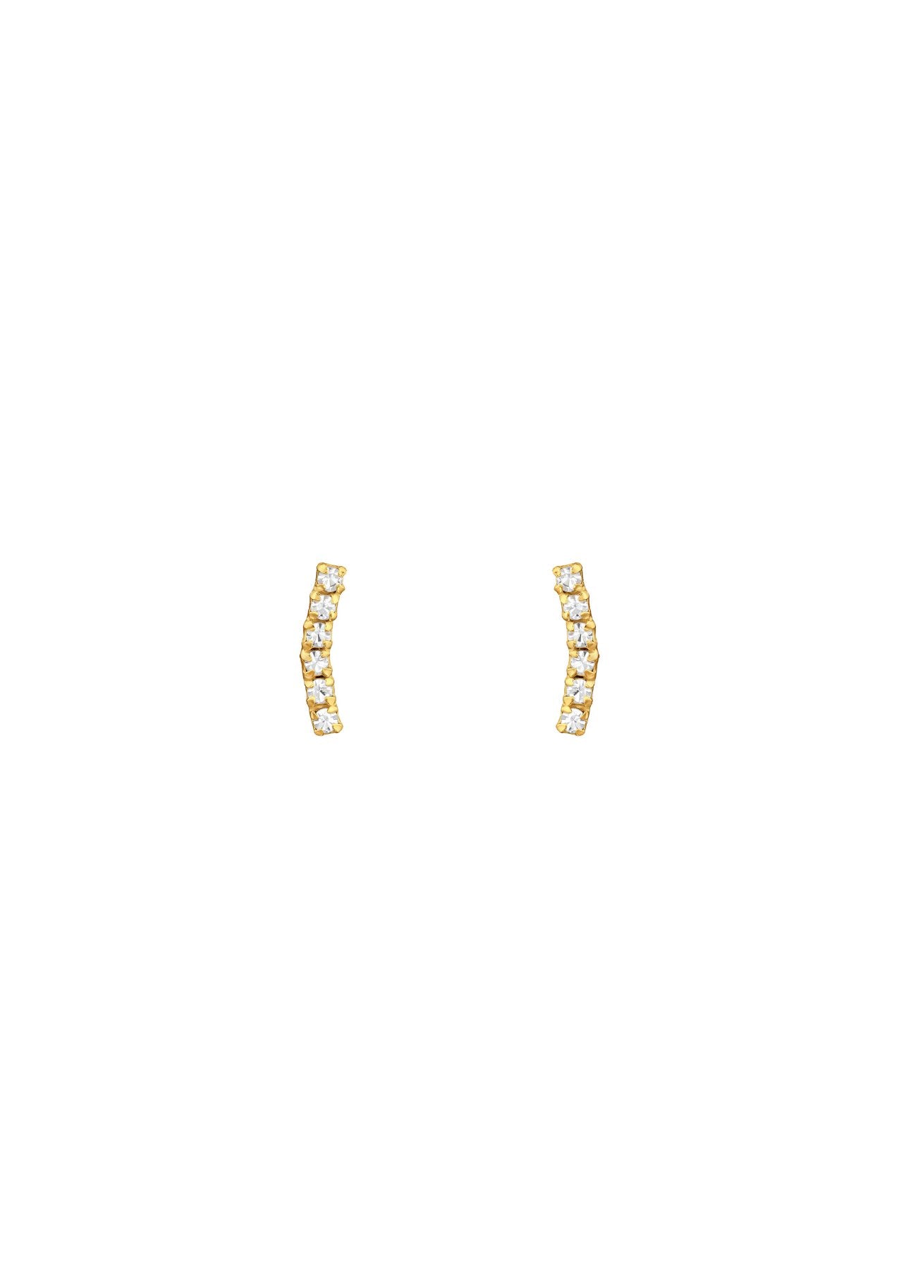 The Prancer Gold Vermeil Curved Stud Earrings - Molten Store