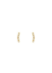 The Prancer Gold Vermeil Curved Stud Earrings - Molten Store