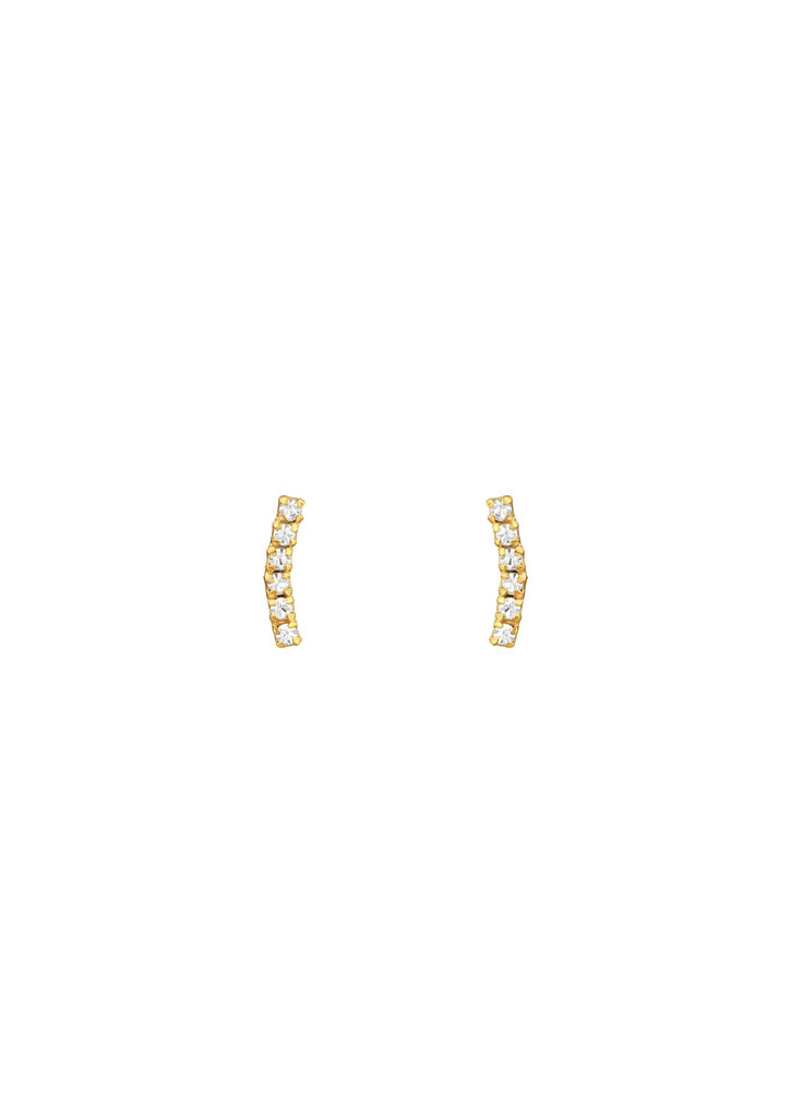 The Prancer Gold Vermeil Curved Stud Earrings - Molten Store