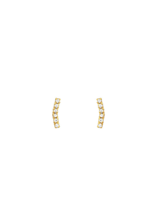 The Prancer Gold Vermeil Curved Stud Earrings - Molten Store