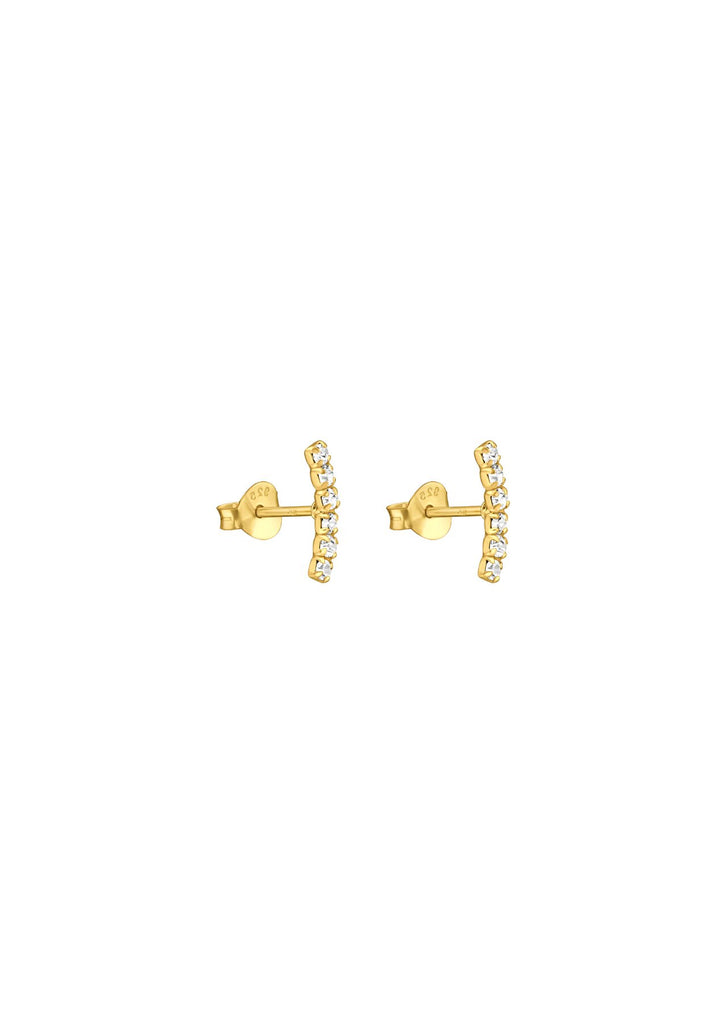 The Prancer Gold Vermeil Curved Stud Earrings - Molten Store