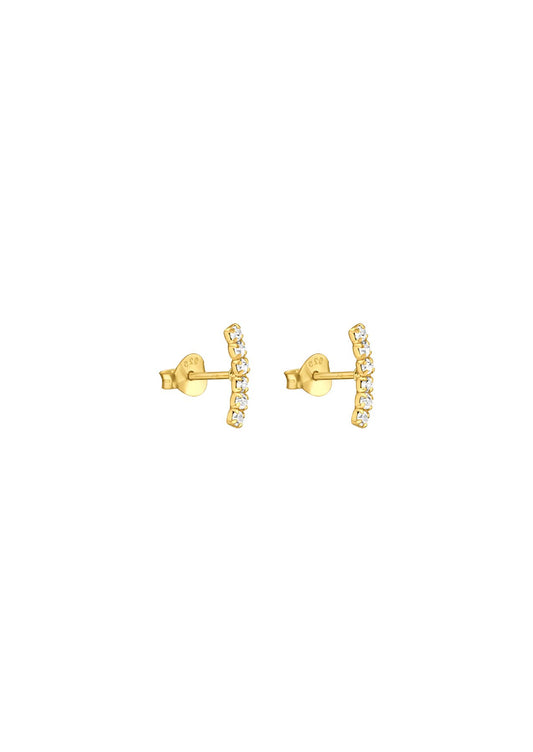 The Prancer Gold Vermeil Curved Stud Earrings - Molten Store