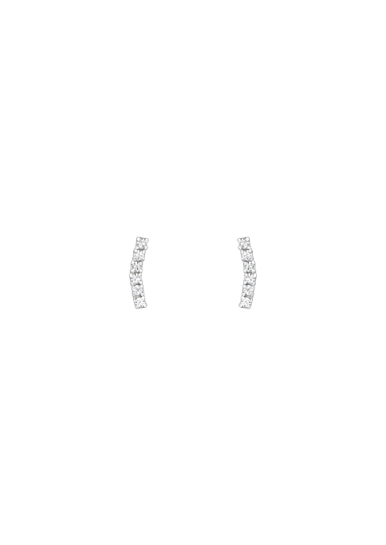 The Prancer Silver Curved Stud Earrings - Molten Store