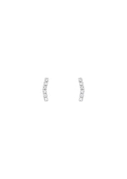 The Prancer Silver Curved Stud Earrings - Molten Store