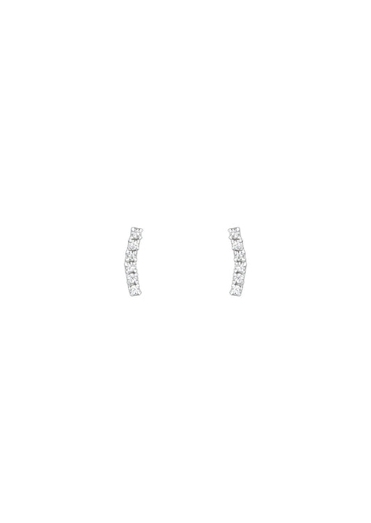 The Prancer Silver Curved Stud Earrings - Molten Store