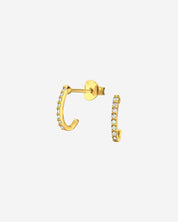 The Prismatic 14ct Gold Vermeil Curved Drop Earrings - Molten Store