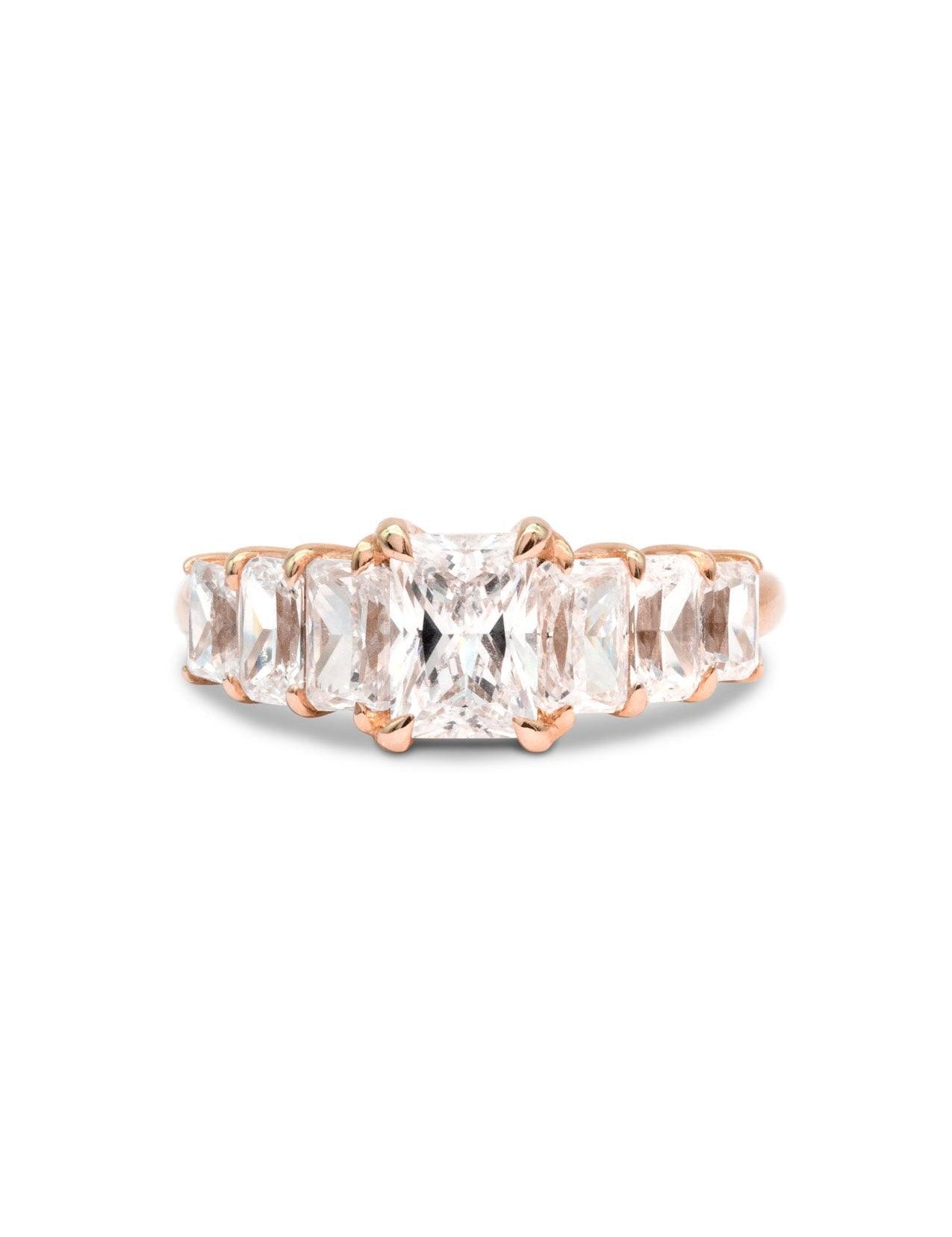 The Radiant Banks Rose Gold Ring Setting - Molten Store