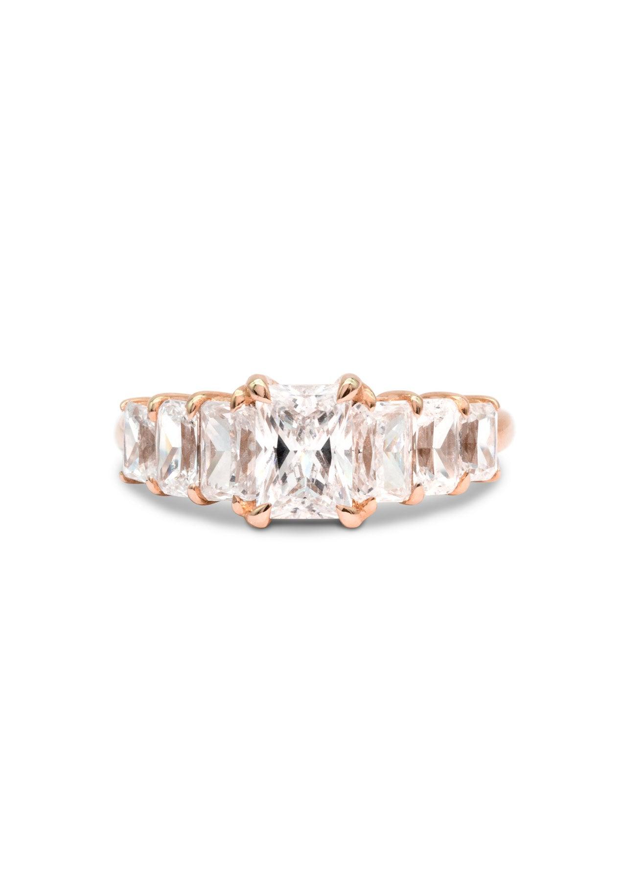 The Radiant Banks Rose Gold Ring Setting - Molten Store