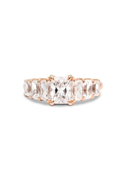 The Radiant Banks Rose Gold Ring Setting - Molten Store