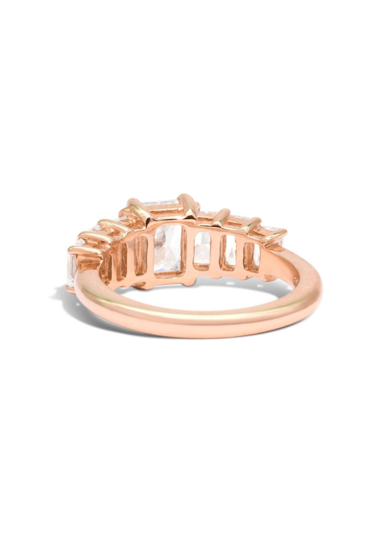 The Radiant Banks Rose Gold Ring Setting - Molten Store