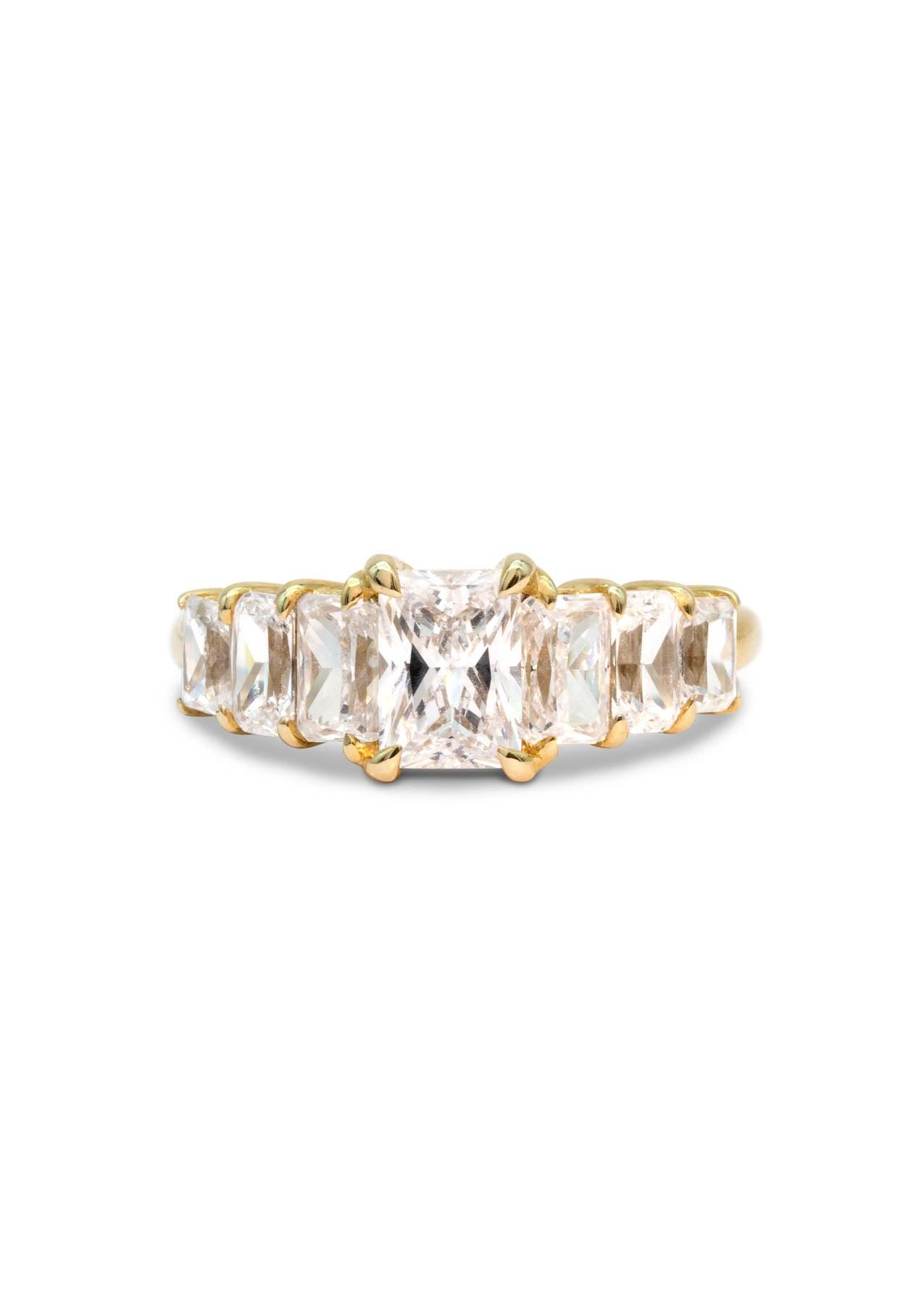 The Radiant Banks Yellow Gold Ring Setting - Molten Store