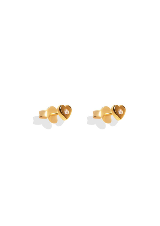 The Radiant Heart Gold Vermeil Stud Earrings - Molten Store