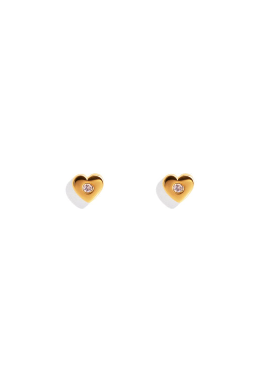 The Radiant Heart Gold Vermeil Stud Earrings - Molten Store