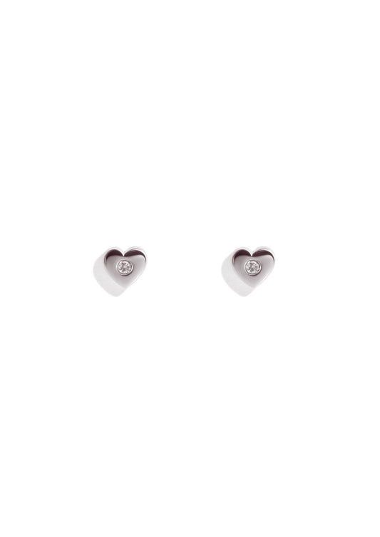 The Radiant Heart Silver Stud Earrings - Molten Store