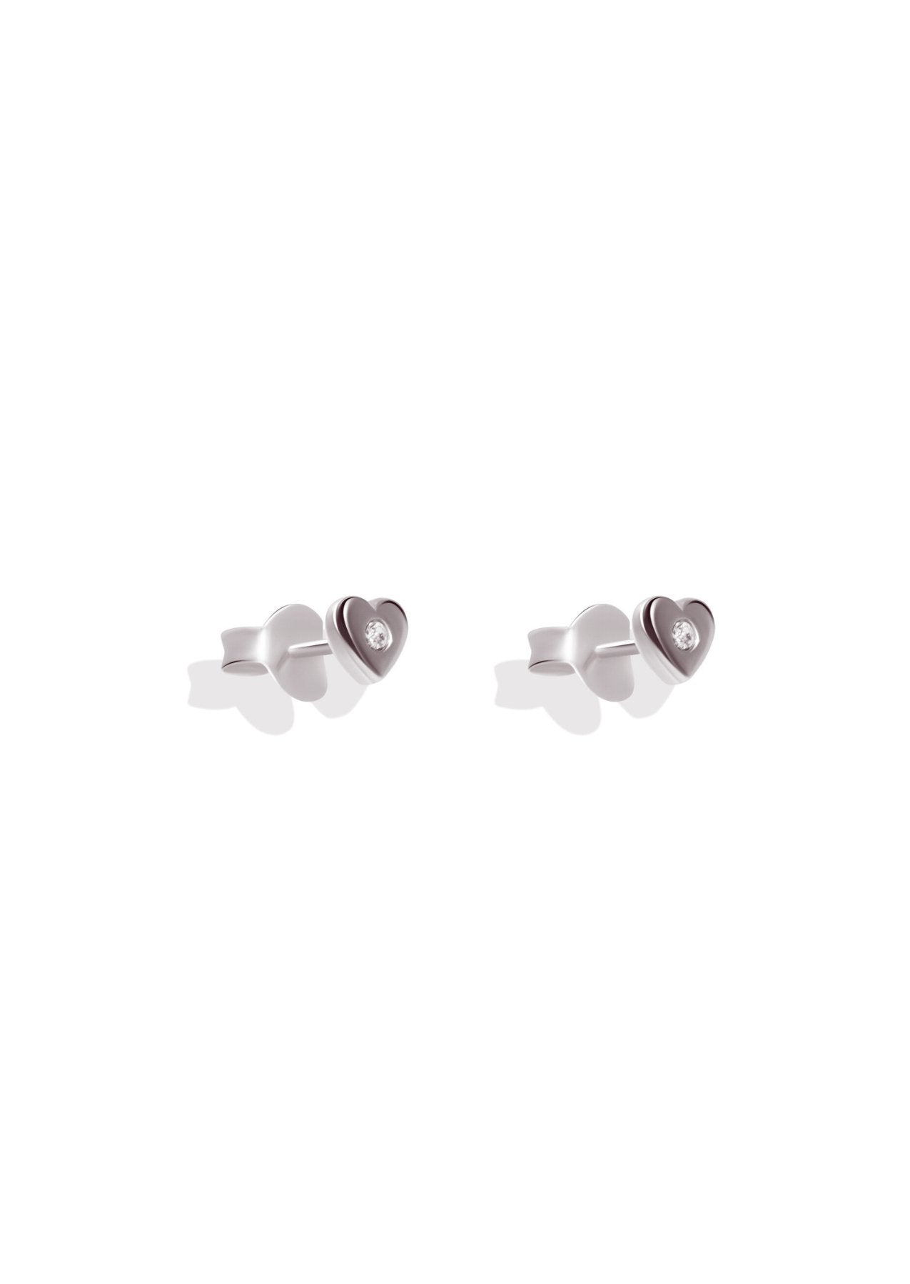 The Radiant Heart Silver Stud Earrings - Molten Store