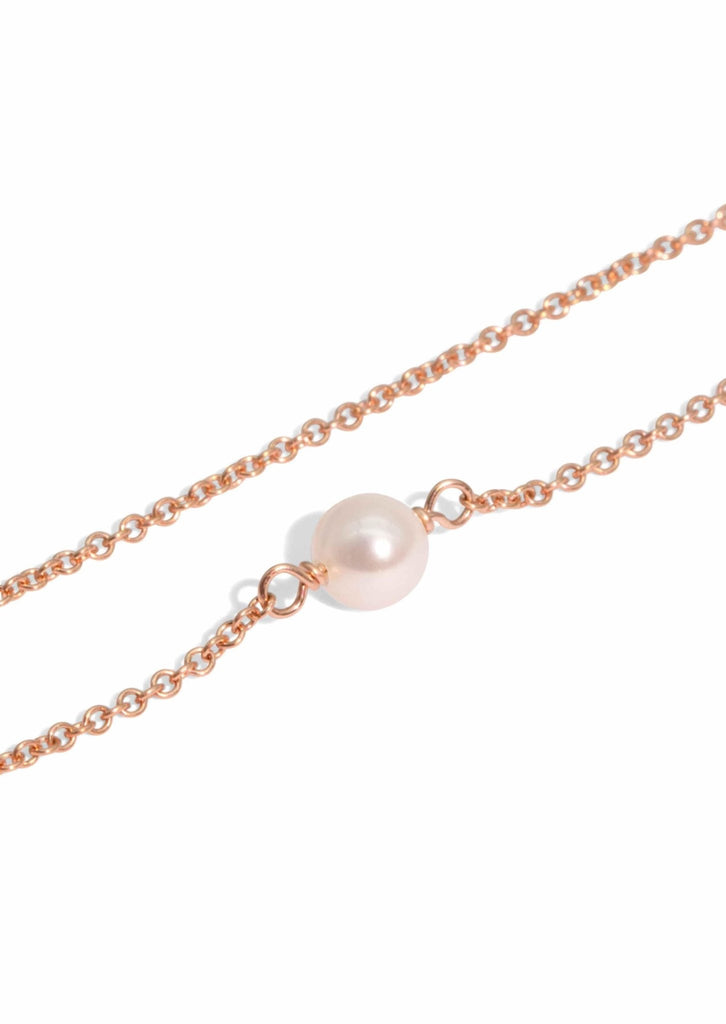 The Raindrop Pearl 14ct Rose Gold Filled Bracelet - Molten Store