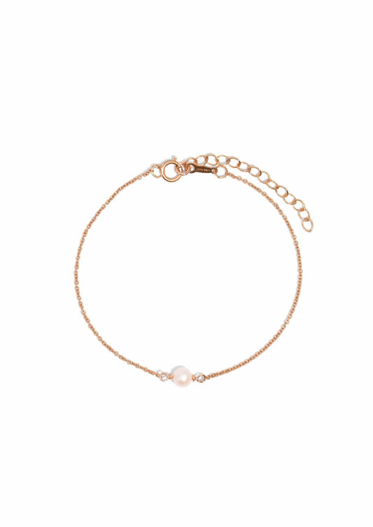 The Raindrop Pearl 14ct Rose Gold Filled Bracelet - Molten Store