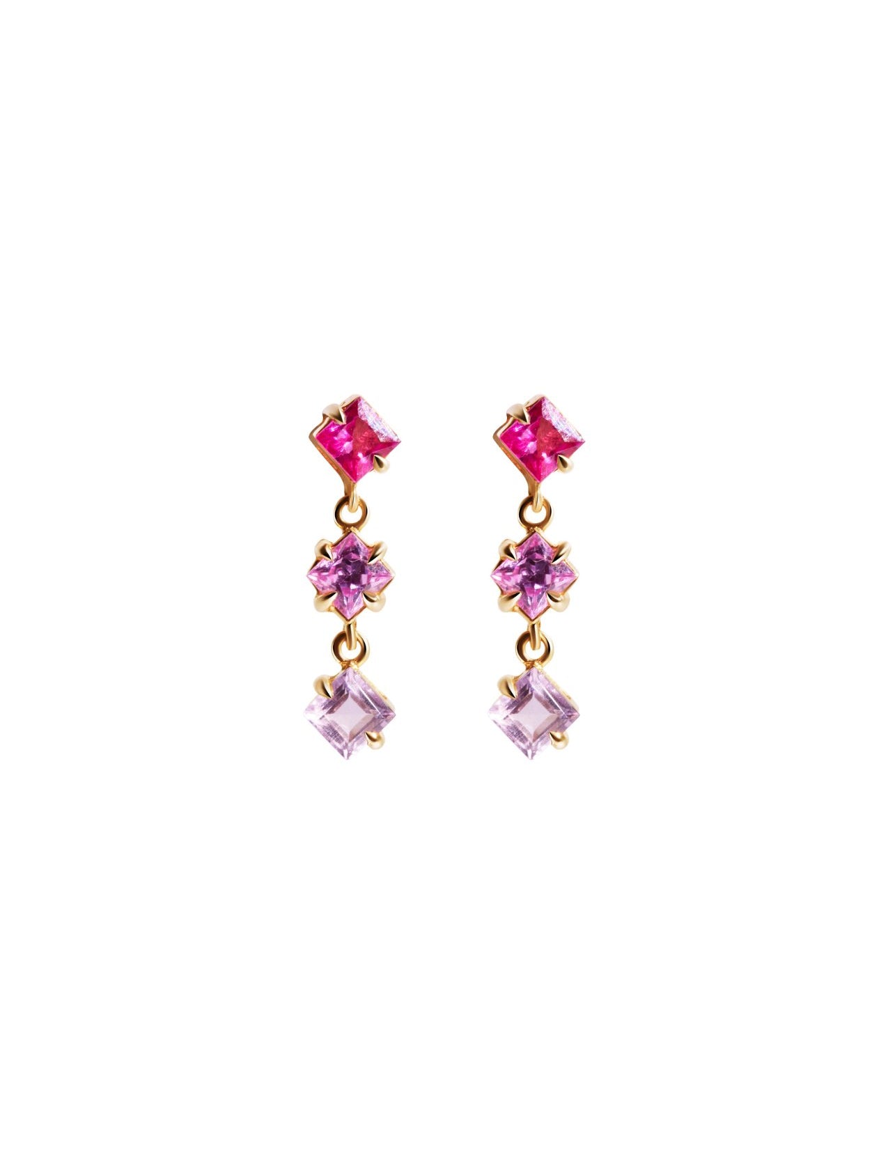 The Rosco Three 9ct Solid Gold Drop Earrings - Molten Store