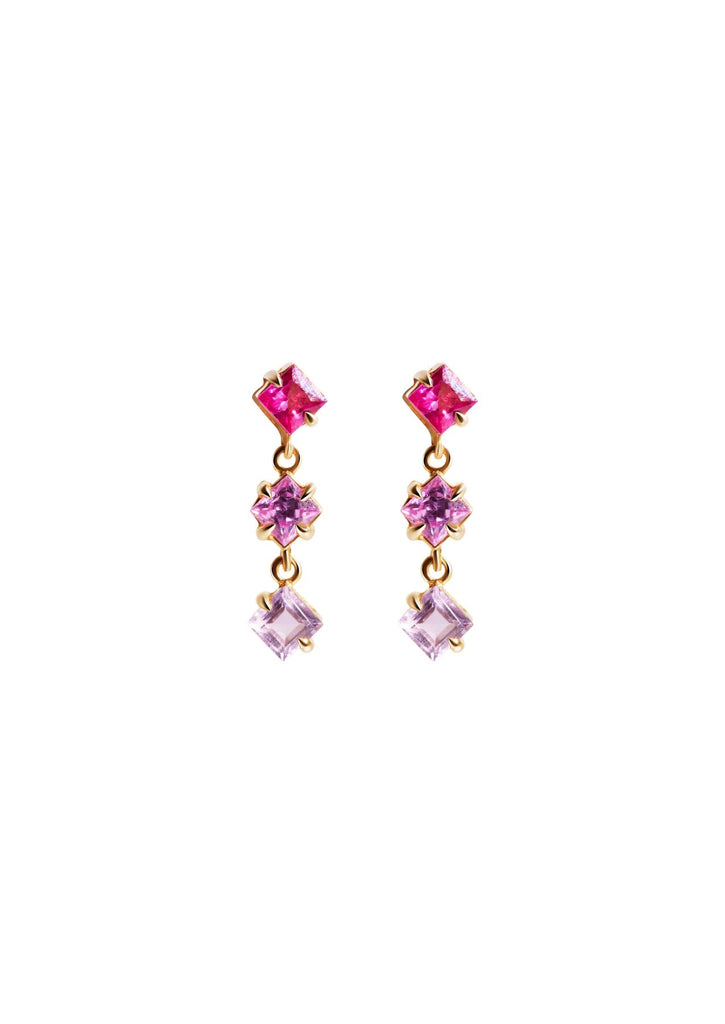 The Rosco Three 9ct Solid Gold Drop Earrings - Molten Store