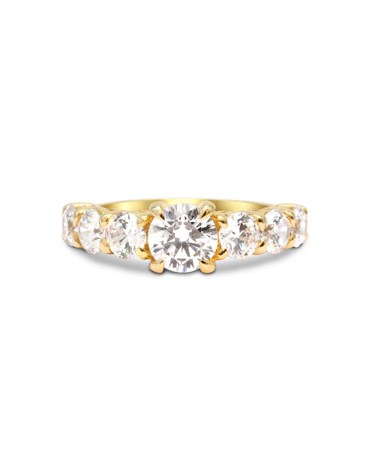 The Round Brilliant Banks Yellow Gold Ring Setting - Molten Store