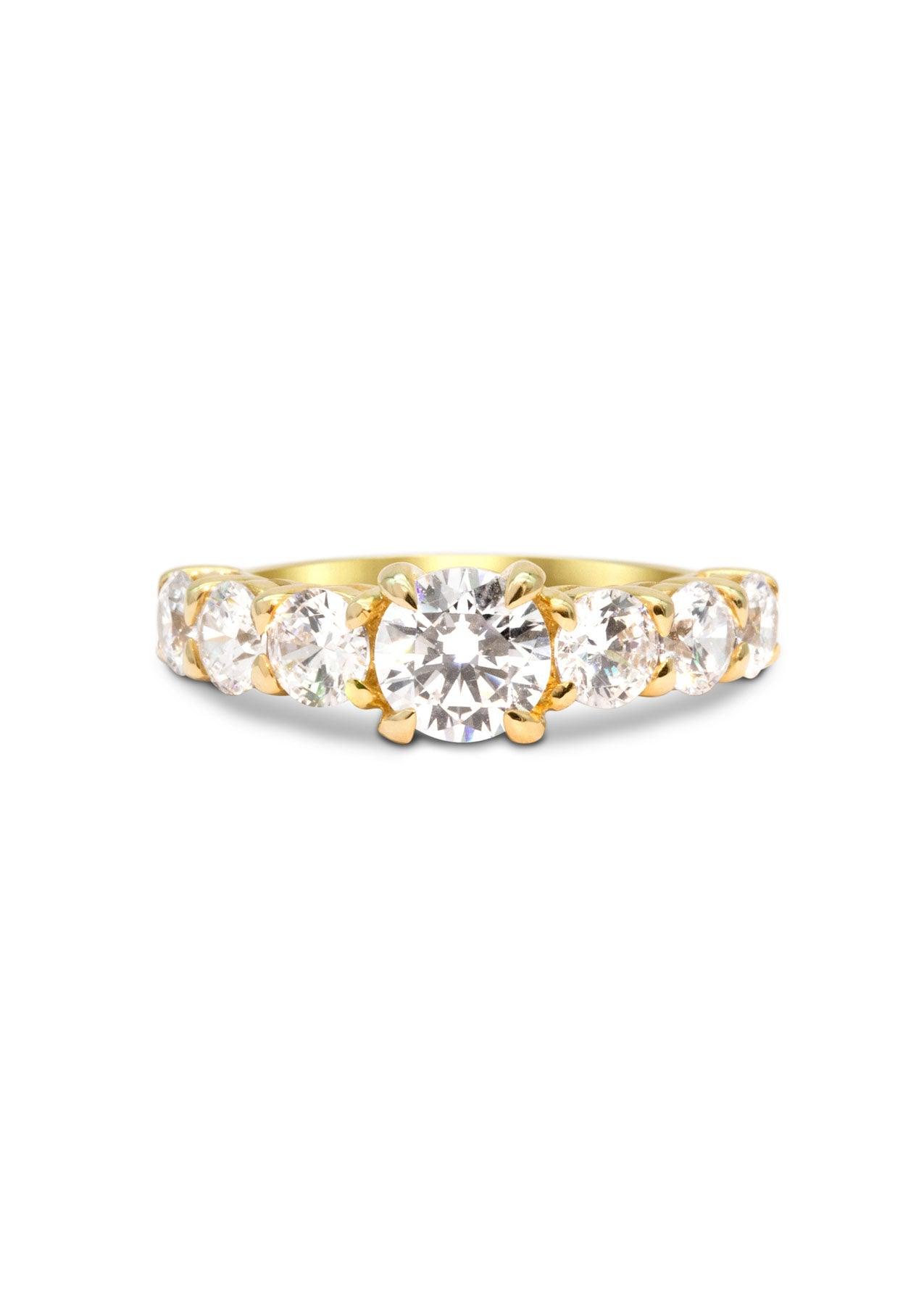 The Round Brilliant Banks Yellow Gold Ring Setting - Molten Store