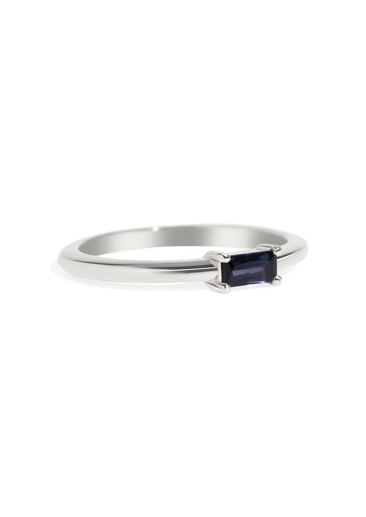 The Rue Sapphire White Gold Ring - Molten Store