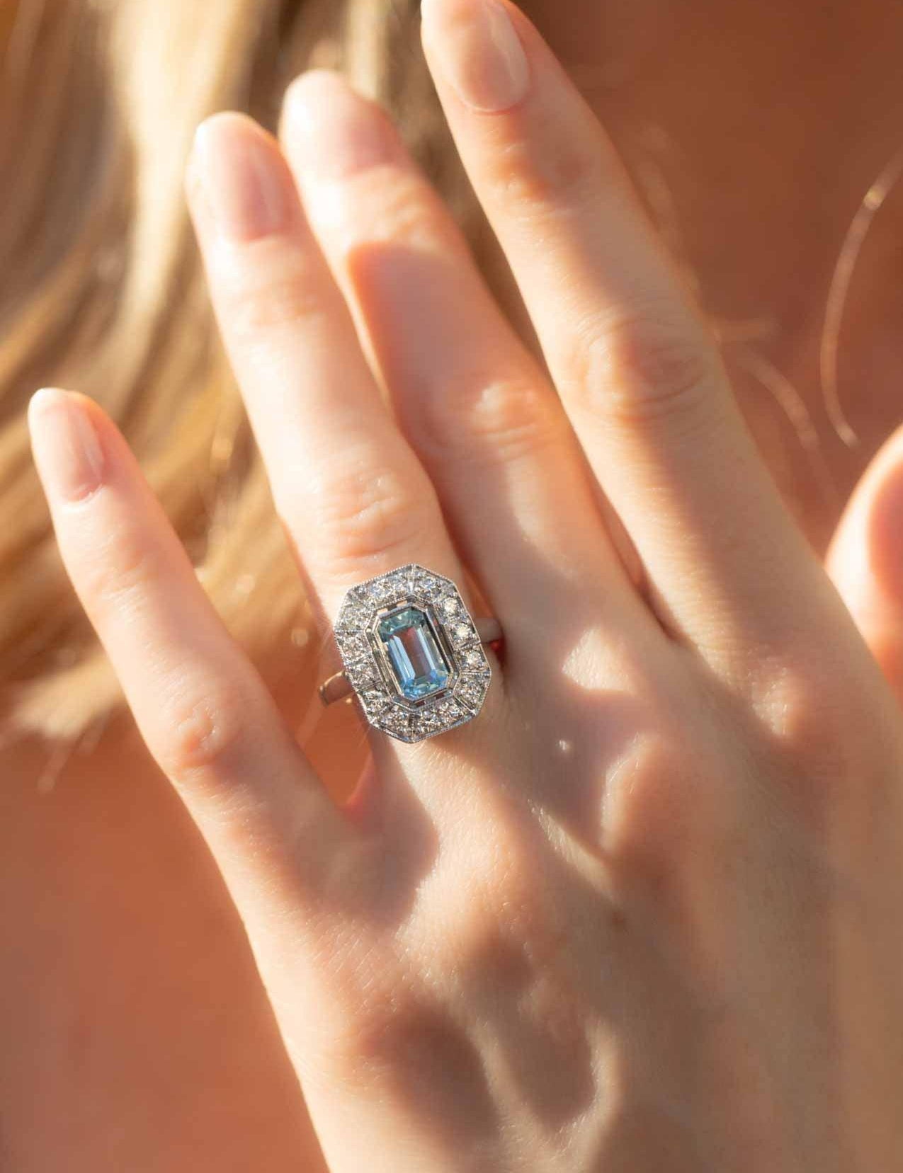 The Sadie Ring with 1.63ct Aquamarine - Molten Store