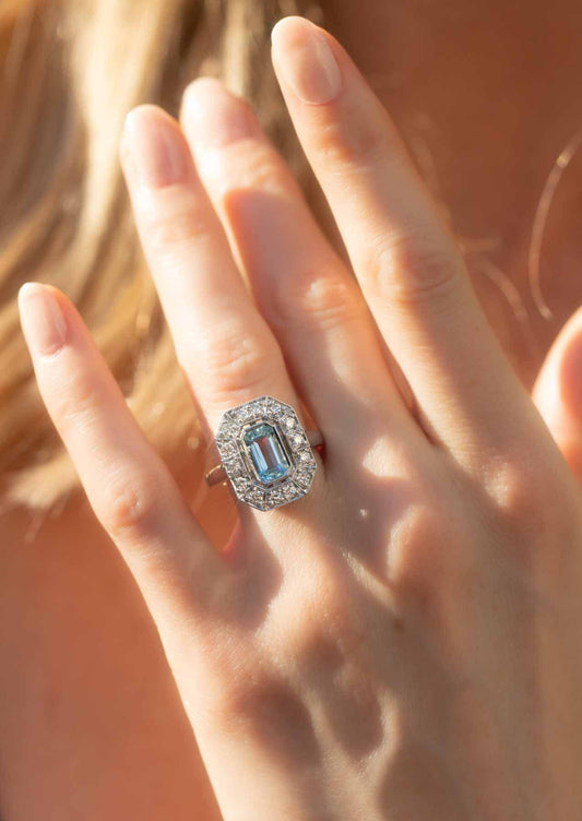 The Sadie Ring with 1.63ct Aquamarine - Molten Store