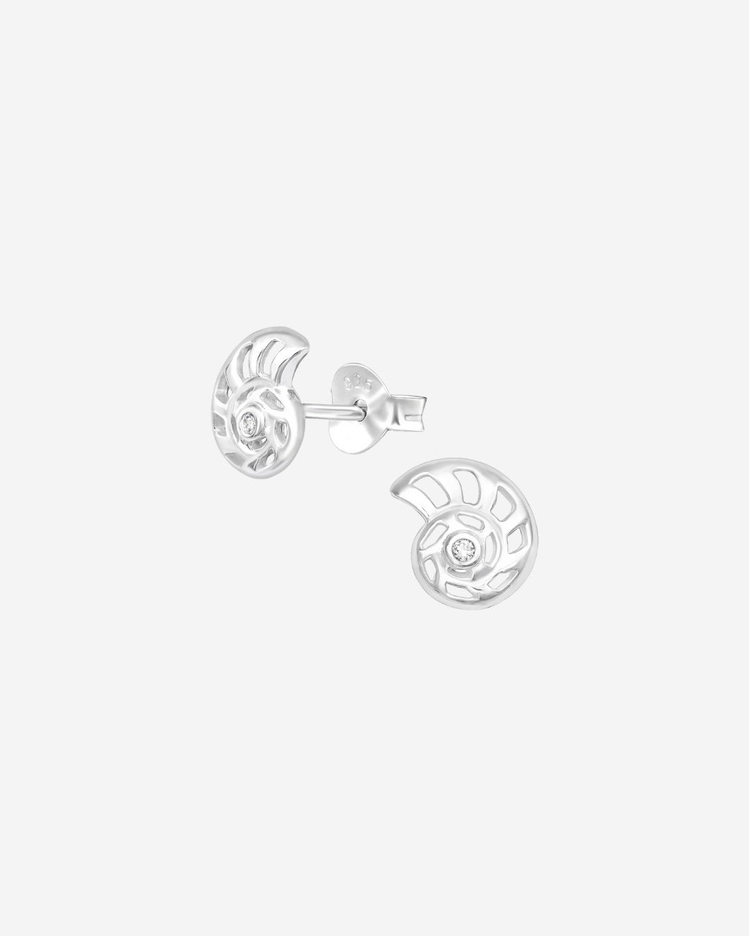 The Sea Charm Sterling Silver Stud Earrings - Molten Store