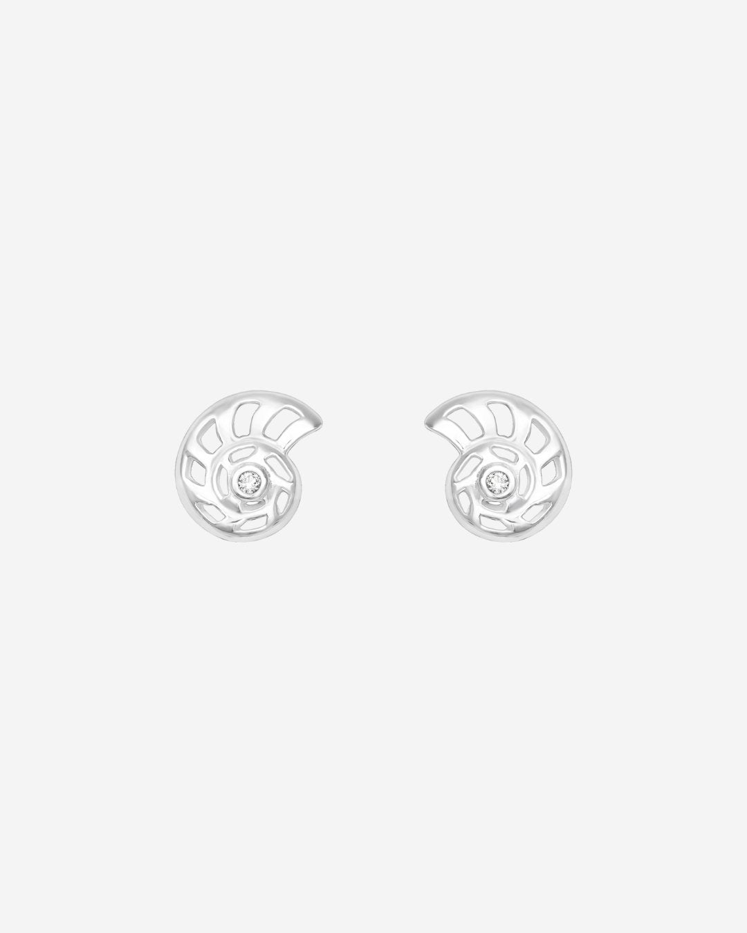 The Sea Charm Sterling Silver Stud Earrings - Molten Store