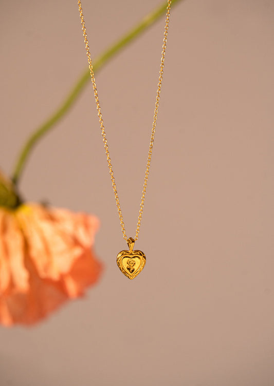 The Secret Heart 14ct Gold Vermeil Pendant Necklace - Molten Store