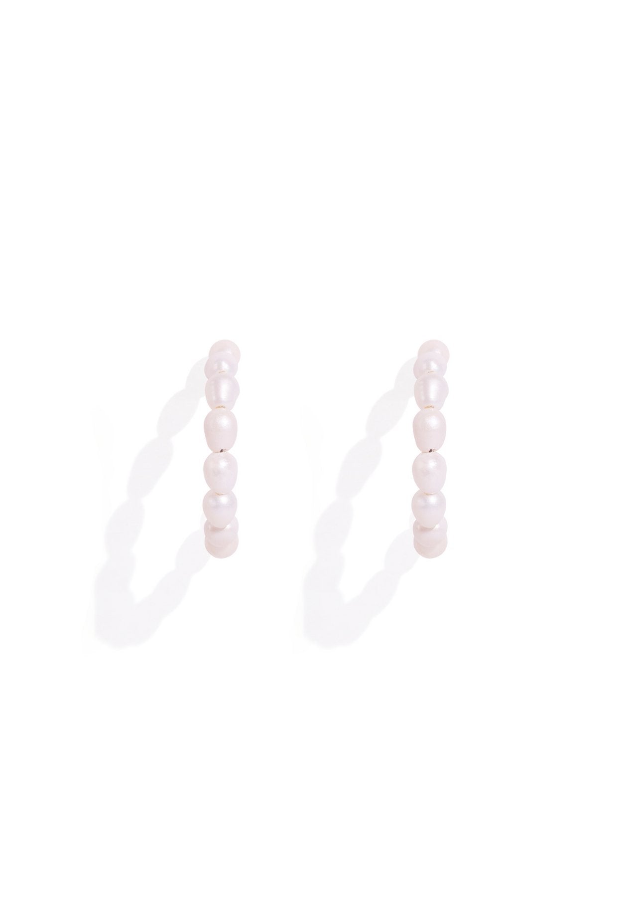 The Serenade Pearl Silver Hoop Earrings - Molten Store