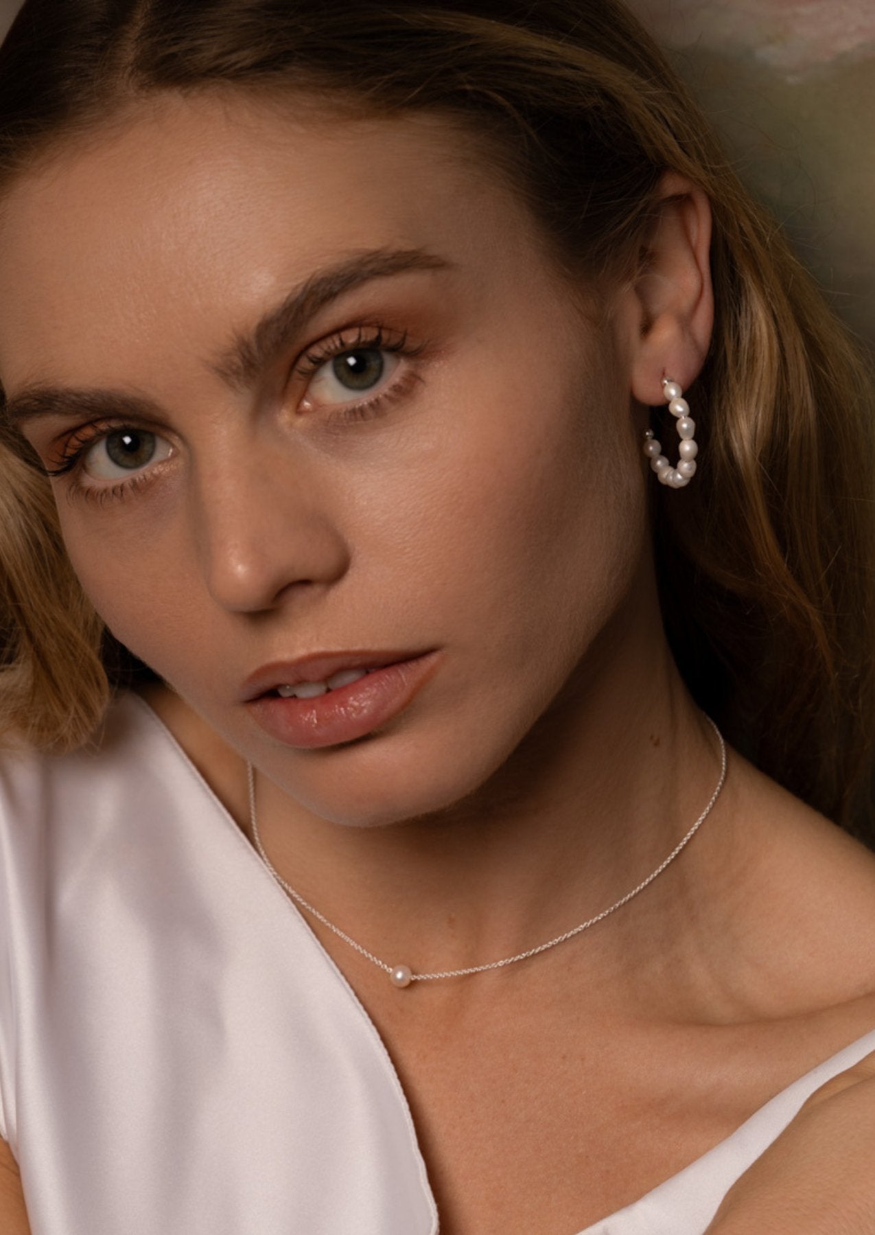 The Serenade Pearl Silver Hoop Earrings - Molten Store