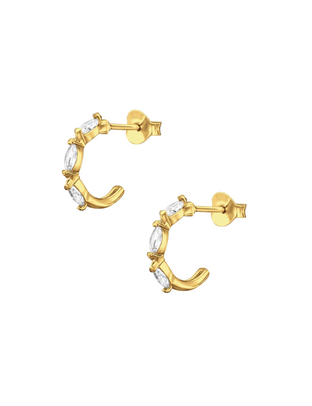 The Serendipity 14ct Gold Vermeil Half Hoop Earrings - Molten Store