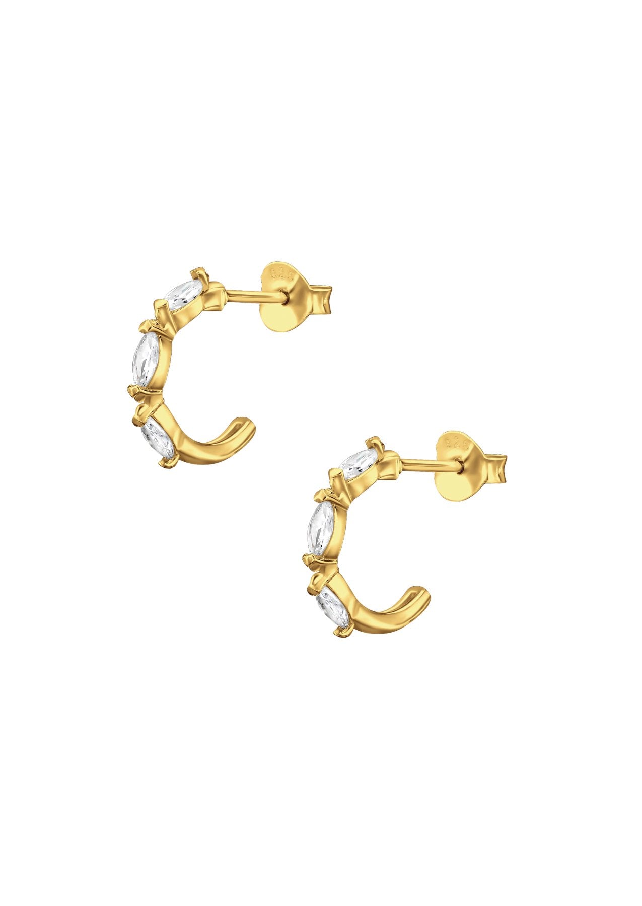 The Serendipity 14ct Gold Vermeil Half Hoop Earrings - Molten Store