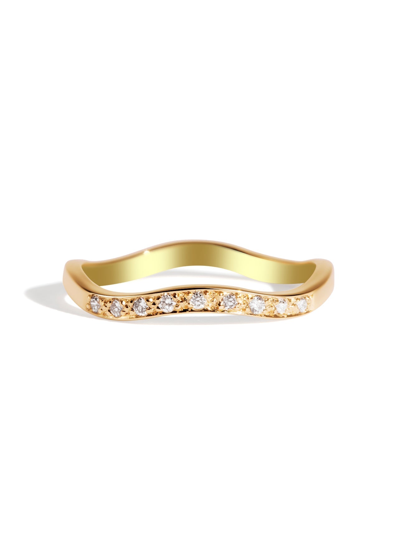 The Serene Diamond Yellow Gold Band - Molten Store