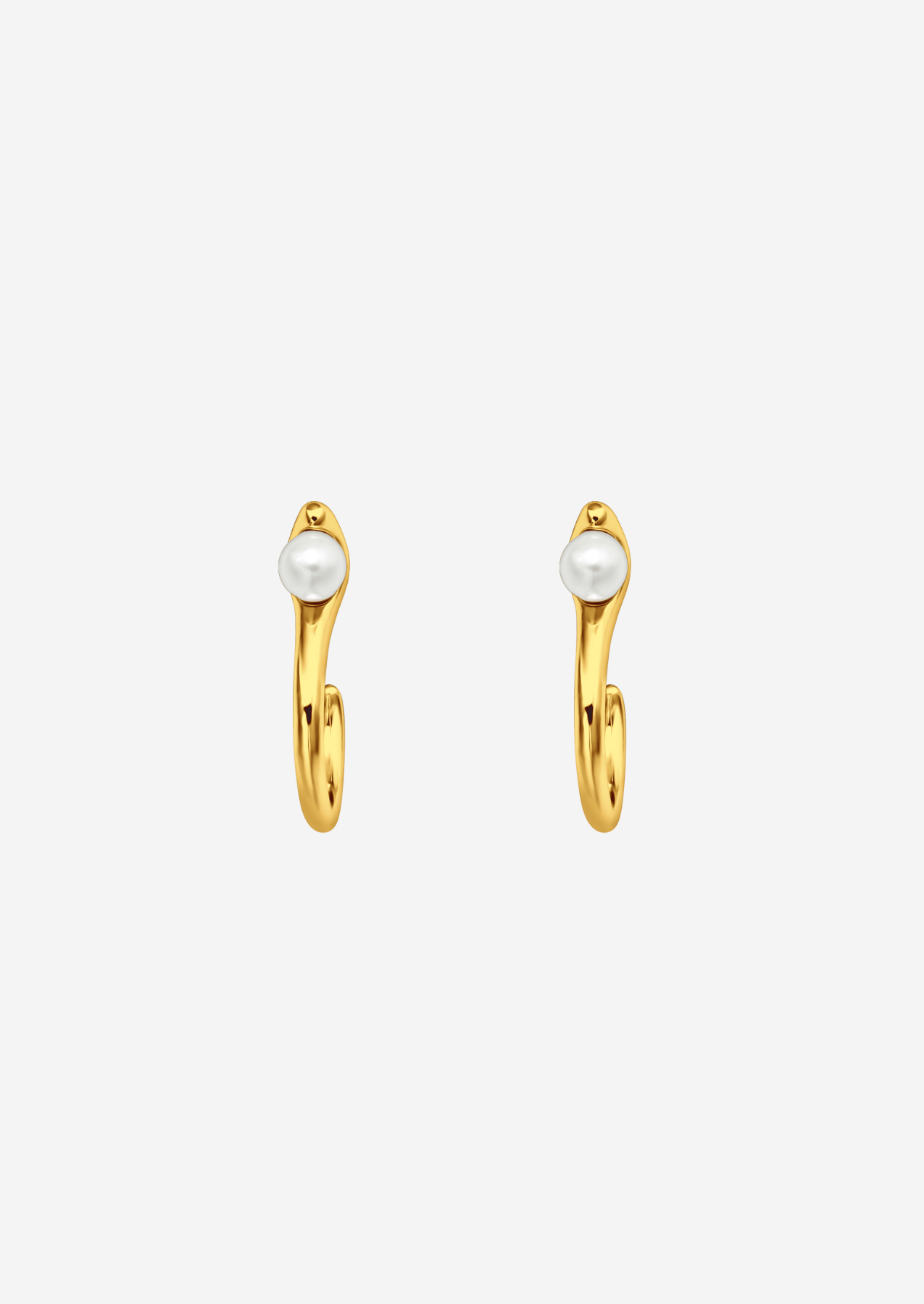 The Serpent 14ct Gold Vermeil Half Hoop Earrings - Molten Store