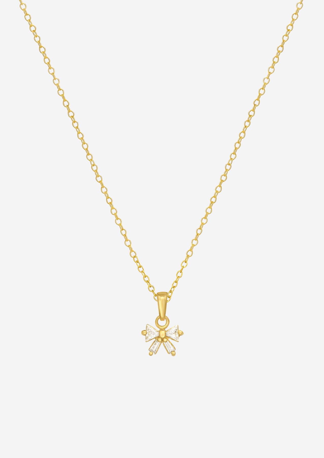 The Shimmer Bow 14ct Gold Vermeil Pendant Necklace - Molten Store