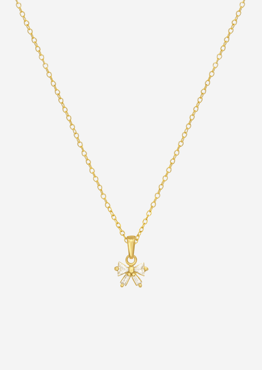 The Shimmer Bow 14ct Gold Vermeil Pendant Necklace - Molten Store