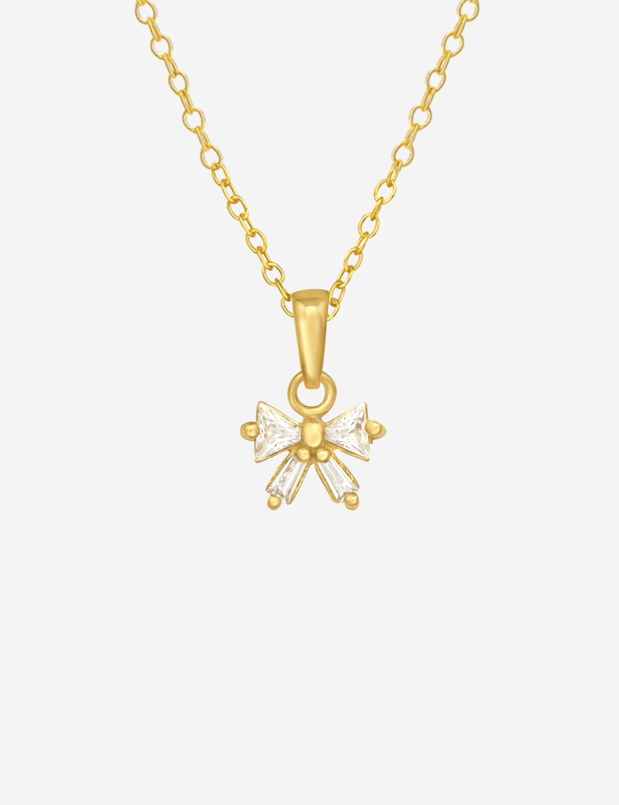 The Shimmer Bow 14ct Gold Vermeil Pendant Necklace - Molten Store