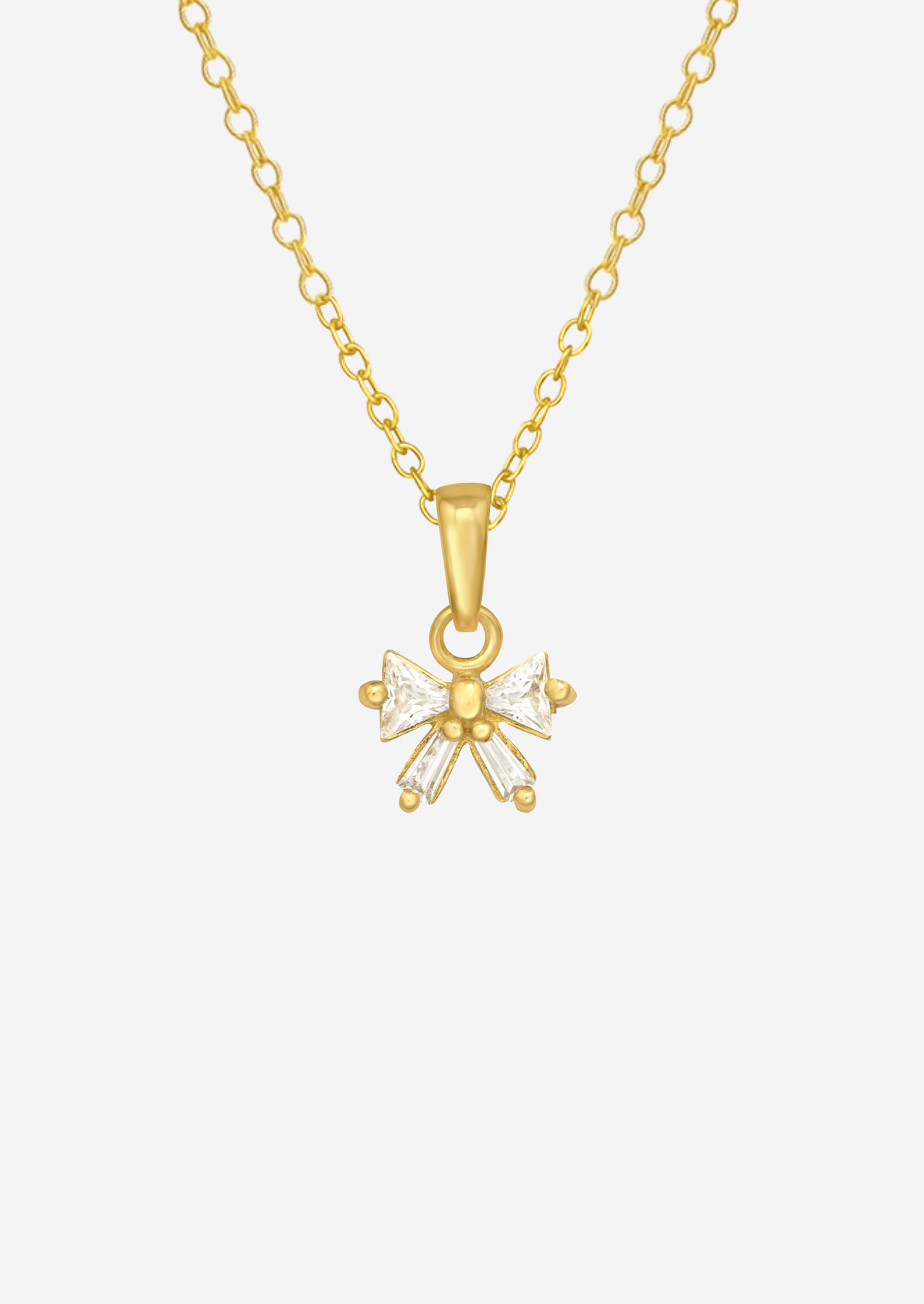 The Shimmer Bow 14ct Gold Vermeil Pendant Necklace - Molten Store