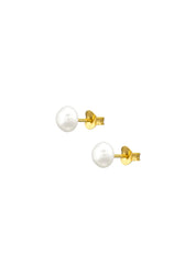 The Siren Pearl Gold Vermeil Stud Earrings (6mm) - Molten Store