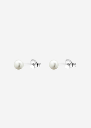 The Siren Pearl Sterling Silver Stud Earrings (4mm) - Molten Store