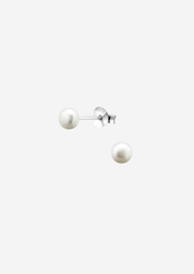 The Siren Pearl Sterling Silver Stud Earrings (4mm) - Molten Store