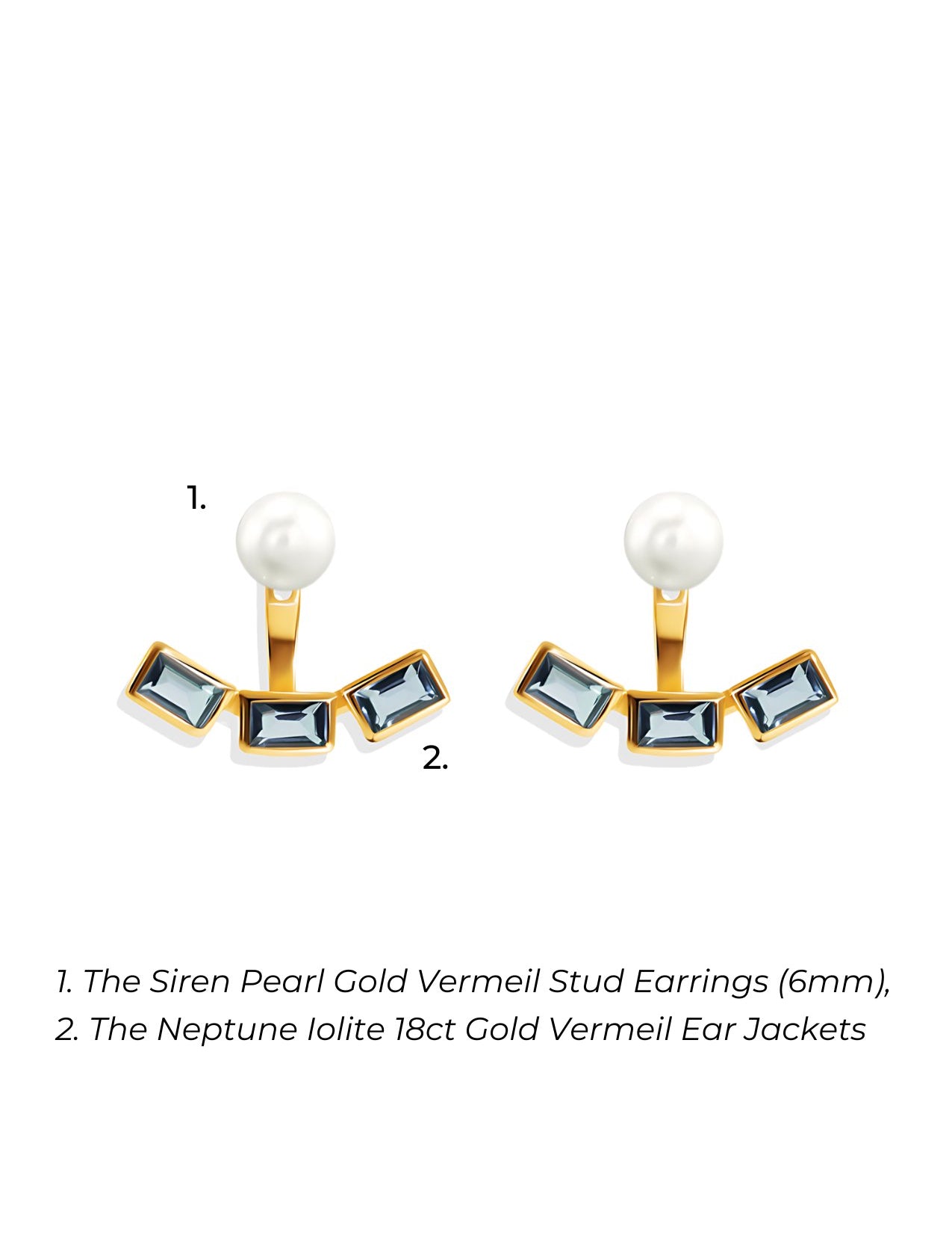 The Siren Studs & The Neptune Ear Jackets Set - Molten Store