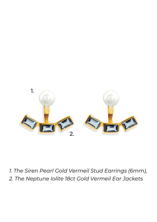 The Siren Studs & The Neptune Ear Jackets Set - Molten Store