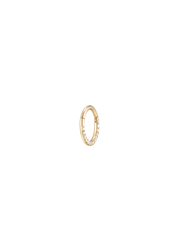 The Solis Side Diamond 14ct Solid Gold Huggie Earring (Single) - Molten Store